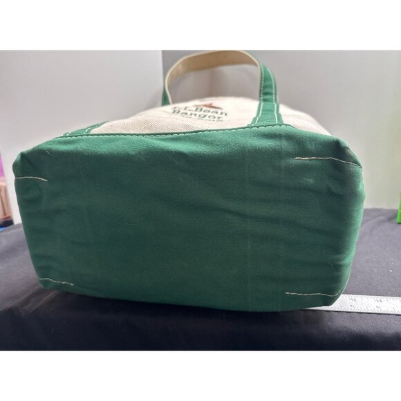 L.L. Bean Boat & Tote Bag Bangor 2005-2016 Limited Edition Canvas Bag Green Stra - Picture 8 of 9